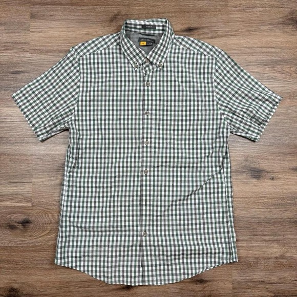 Eddie Bauer green plaid short‎ sleeve button up shirt - Picture 1 of 5